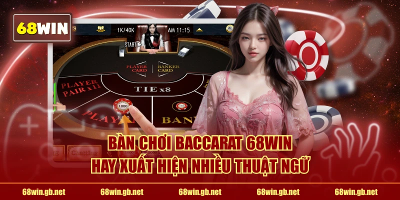 Bàn chơi  Baccarat 68WIN hay xuất hiện nhiều thuật ngữ